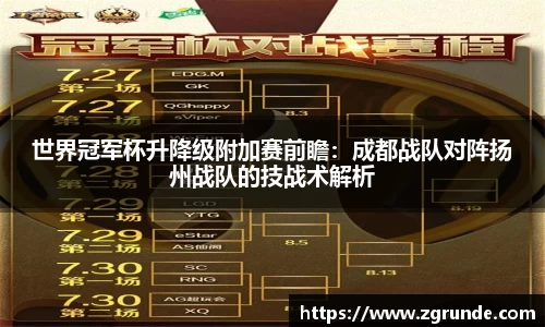 世界冠军杯升降级附加赛前瞻：成都战队对阵扬州战队的技战术解析